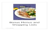 Bonus Menus and Shopping Lists - hCG Diet Quick Start The HCG Diet Quick Start Cookbook: 30 Days to