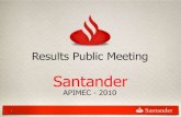 Santander · APIMEC - 2010. 2 Agenda 1. Santander in the World 2. Santander in Brazil 3. Corporate Governance 4. Sustainability 5. Results 6. Santander and the Stock Market. 3 Santander