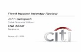 Fixed Income Investor Review - citigroup.com · Please see slide 36 of Citigroup’s 4Q’09 quarterly earnings presentation for Citi’s CVA in 3Q and 4Q of 2009. 2. Citigroup –