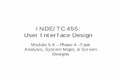 INDE/TC 455: User Interface Designcourses.washington.edu/ie455/files/IE455--Module-5.4-TaskAnalysis.… · 5B Interface Representation: Prototypes 21 Nov 6A Interface Evaluation: