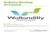 Ordinary Meeting Of Council - Wollondilly Shire...2015/10/19  · Ordinary Meeting Of Council 62 -64 Menangl e Stre et Pic ton NS W 2571 PO Bo x 21 Pic ton NS W 2571 Phone : 02 467