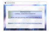 PREPARATIVE CHIRAL CHROMATOGRAPHY What can go wrong … · 2020-03-30 · Preparative chiral chromatography Easily scalable from the analytical study Semiprep Batch Preparative Batch