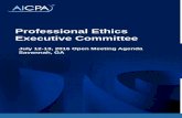 Professional Ethics Executive Committee Peer Review Board · Ms. Goria will seek the Committee’s feedback on this toolkit Agenda Item 10 11:00 – 11:05 a.m. Minutes of the Professional