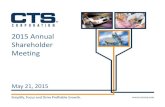 2015 Annual Shareholder Meeting - CTS...2015 Annual Shareholder Meeting Safe Harbor Statement 2 This presentation contains statements that are, or may be deemed to be, forward‐looking