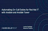 Automating On-Call Duties for Red Hat IT with Ansible and ... · using Puppet modules developed by IT, with very little code (some are already pre-defined) - Ansible Tower automatically