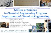 Master of Science in Chemical Engineering Program ... · The Department of Chemical Engineering founded in 1905 (110th anniversary in 2015) largely due to Professor Charles Frederick