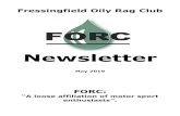 Fressingfield Oily Rag Club Newsletter... · 2019-05-13 · Fressingfield Oily Rag Club Newsletter May 2019 FORC: “A loose affiliation of motor sport enthusiasts”. 'Racing with