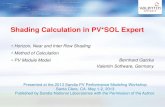 Shading Calculation in PV*SOL Expert - Sandia Energyenergy.sandia.gov/wp-content/gallery/uploads/20...radiation, PV*SOL calculates the demanded extra working points. “Shading Calculation