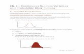 4.1 â€“ Probability Density Probability Distributions for Continuous Variables . The probability distribution