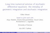Long time numerical solution of stochastic differential ... › ~vilmart › vilmart_sydney17.pdf · Long time numerical solution of stochastic diﬀerential equations: the interplay