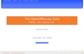 The OpenOﬃce.org Suite · its default format is Open Document Format 1.1 (.odp) access possible from any OpenDocument compliant software exports to PDF and Flash (.swf) ﬁles natively
