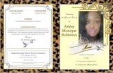 Ashley Monique Robinson - Amazon S3 › CFSV2 › obituaries › media › ... · Family and Friends Family and Friends INTERMENT Mt. Rose Missionary aptist hurch emetery AKNOWLEDGEMENTS