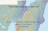 Hydrogeology of Ledgeview · 2018-06-02 · Hydrogeology of Ledgeview Dr. Maureen Muldoon, UWO Geology Dept Ledgeview Town Board May 29, 2018