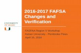 2016-2017 FAFSA Changes and Verification › assets › Region_V › ... · 2016-04-20 · 2016-2017 FAFSA Changes and Verification FASFAA Region V Workshop Keiser University - Pembroke