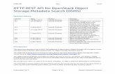 HTTP REST API for OpenStack Object Storage Metadata Search … · OSMS API v0.8 Draft 6 November 2013 Page 1 of 33 Hewlett-Packard Company HTTP REST API for OpenStack Object Storage
