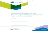 Evidence Synthesis for the Effectiveness of .../media/cna/files/en/... · evidenCe SyntHeSiS For tHe eFFeCtiveneSS oF interproFeSSional teamS in primary Care iii eXeCUTIVe sUMMaRY