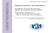 Application Guideline · TOEIC (Listening & Reading) ... IELTS * 6.0 . Upload a scan of a Test Report Form that indicates the TRF number. Pearson PTE Academic * 50 . Order the test