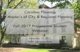 Carolina Planning Master’s of City & Regional Planning Fall 2017 Prospective Student ... · 2018-02-01 · To Illustrate • Restoration Economies (BenDor, Lester) –mapped ecosystems