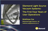 Diamond Light Source Vacuum systems€¦ · All vacuum systems working well. Performance within specification. 3700 A.h beam conditioning dose (July 2011) Machine has been tested