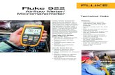 Airflow Meter/ Micromanometer - Instrumart · Fluke 922 Airflow Meter/ Micromanometer Today’s HVAC technicians need a simple solution for diagnosing ventilation issues. The Fluke