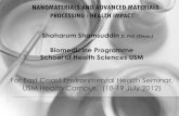 NANOMATERIALS AND ADVANCED MATERIALS PROCESSING : …jknkelantan.moh.gov.my › v3 › uploads › PDdownloads › p8... · NANOMATERIALS AND ADVANCED MATERIALS PROCESSING : HEALTH