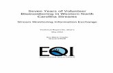 Seven Years of Volunteer Biomonitoring in Western North ... · impervious surfaces, exotic and invasive species, and erosion that lead to sedimentation of stream substrates. Based