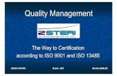 WFHSS Conference 2007 - QM: They way to Certification according to ISO 9001 and ISO … · 2014-12-29 · The Way to Certification according to ISO 9001 and ISO 13485 ... 2 work stations