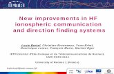 New improvements in HF ionospheric communication and ...swe.ssa.esa.int/TECEES/spweather/workshops/eswwII/... · New improvements in HF ionospheric communication and direction finding