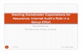 Meeting Stakeholder Expectations for Assurance: Internal ... › dallas › Documents › Meeting Handouts › … · Meeting Stakeholder Expectations for Assurance: Internal Audit’s