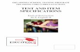 TEST AND ITEM SPECIFICATIONS...Writing/Grammar/Usage and Mechanics • Level 1 requires students to write and speak using Standard English conventions, including appropriate grammar,