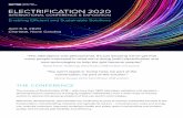 THE CONFERENCE - Electrification 2020€¦ · THE CONFERENCE The success of Electrification 2018 – with more than 1,800 attendees, exhibitors and speakers – demonstrated the importance