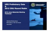 HR2 Preliminary Data Federal Aviation · HR2 Preliminary Data & 2012 OSU Round Robin 2012 June Materials Meeting Toulouse ... - Part 25 Task Group June 2012 2012 International Round