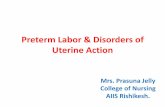 Preterm Labor & Disorders of Uterine Action · It is instituted if pregnancy to be prolonged for at least one week. Rilodrine . €1.UÇOÇOmÇ01D THERAPY Maternal administration