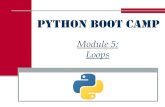 Python Boot Camp › courses › notes › PythonBootCamp_Module_05_… · The whileLoop Another example Suppose we want to sum the first 9 integers 1 + 2 + 3 + … + 9 We can use