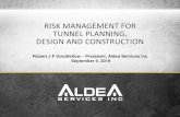 RISK MANAGEMENT FOR TUNNEL PLANNING, DESIGN AND … · RISK MANAGEMENT FOR TUNNEL PLANNING, DESIGN AND CONSTRUCTION. The picture can't be displayed. Prepare, Review, and Revise Design