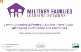 Communicating Effectively During Transitions – …...Transitions During Deployment (Parcell & Maguire, 2014) Interviews with 50 Army wives about turning points that occurred during