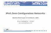 IPv6 Zero-Configuration Networks · IPv6 stateless autoconfiguration process (address and default route). The router prefix has been configured. Use DHCPv6 to find the DNS server