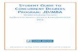 STUDENT GUIDE TO CONCURRENT DEGREES PROGRAM JD/MBA · 2016-06-22 · 7. Students who transfer units from an approved concurrent degree program to TJSL may not register at TJSL for