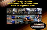 3 Day Beginners Split - Justin Kavanagh Fitness...Beginners 3 Day Bodybuilding Split: Monday – Workout 1: Chest, Triceps & Shoulders Tuesday – Rest Day Wednesday – Workout 2: