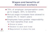 Wages and benefits of American workers - Census.gov · Wages and benefits of American workers 70% of employer compensation costs go to wages; 30% to benefits Annual wage increases