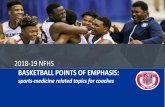 Illinois High School Association - basketball points of emphasis: sports … safety... · 2019-12-18 · Points of Emphasis SPORTS MEDICINE: INJURY RECOGNITION Coaches should teach