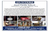 AUCTION SALE - TES Property...2019/11/14  · AUCTION SALE THURSDAY 14TH NOVEMBER, 2019 AT 10.30 AM of local estates and others of: - CABINETS; ELECTRICALS incl. WHITE GOODS, TELEVISONS,