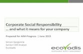 Corporate Social Responsibility - AIM-PROGRESS · 2018-05-15 · Corporate Social Responsibility … and what it means for your company Prepared for AIM-Progress ... compliance, &
