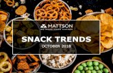 SNACK TRENDS - Mattson › ... › Snacking-Trends-For-Oct-2018... · Snack Trends. 3 SNACK STATS 94% ... an extruded snack merchandised in produce! 9. TREND 6 Complete, Complex,