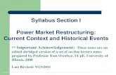 Syllabus Section I Power Market Restructuring: Current ... · World Population Trends Country 2005 2015 2025 % Japan 127.5 124.7 117.8 -7.6 Germany 82.4 81.9 80.6 -2.1 Russia 142.8