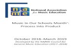 Music in Our Schools Mnths - NAfME · Music Education are expanding Music In Our Schools Month® (MIOSM®) to October and March. We will be launching the new format , called “Process