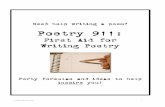 First Aid for Writing Poetry - Rancocas Valley Regional ... · An Italian sonnet is composed of an octave, rhyming abbaabba, and a sestet, rhyming cdecde or cdcdcd, or in some variant