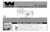 12-1/2 IN THICKNESS PLANER · 12-1/2 IN THICKNESS PLANER bit.ly/wenvideo Your new tool has been engineered and manufactured to WEN’s highest standards for dependability, ease of