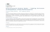 Procurement Policy Note Taking Account - gov.uk › ... · Procurement Policy Note – Taking Account of Suppliers’ Past Performance Action Note 04/15 25th March 2015 ... attention