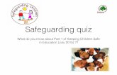 Quiz on KCSIE Part 1 - Barrow Hedges Primary School · Safeguarding quiz! What do you know about Part 1 of Keeping Children Safe in Education (July 2015) ??! Question 1! What is the
